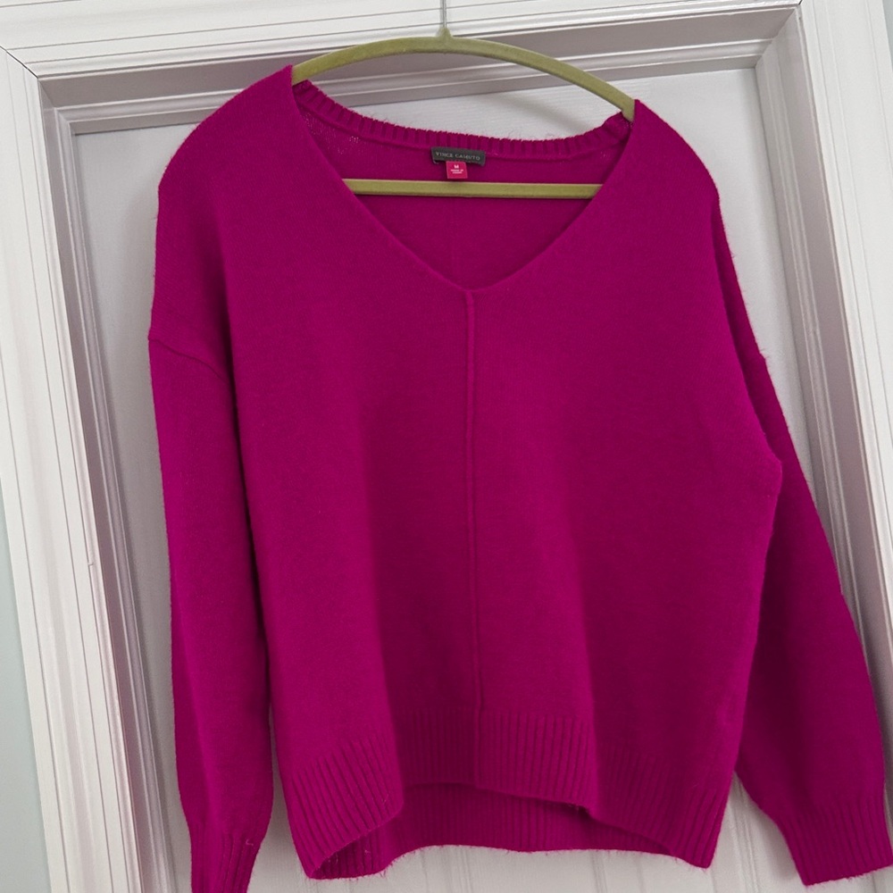 Vince Camuto Magenta V-Neck Sweater